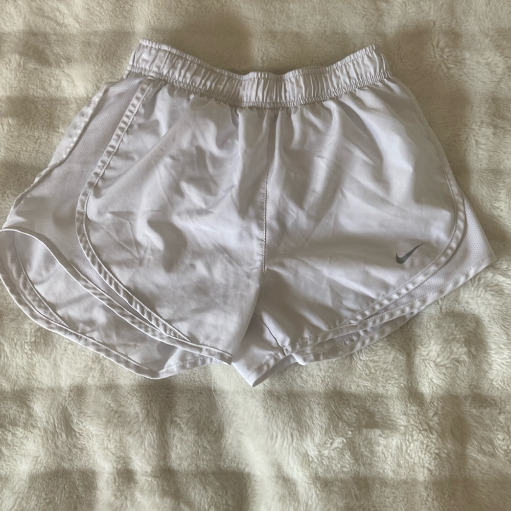 White Nike shorts